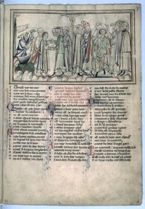 Ms Ee 3.59 A Unção e Coroação de Eduardo, o Confessor, em 1043, da Vida de São Eduardo, o Confessor, c.1250-60